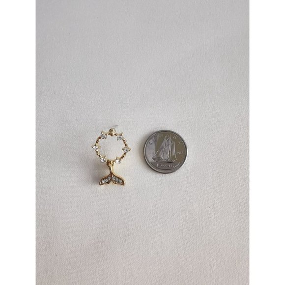 Brand New 14K Gold Plated Mermaid Tail Dangle Earrings - Picture 6 of 6